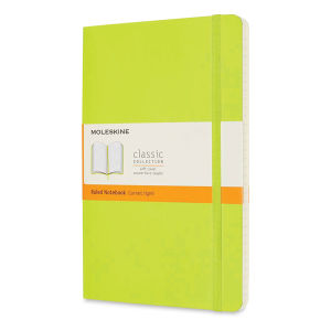 Moleskine Classic Soft Cover Notebook - Light Green, Ruled, 8-1/4" x 5"