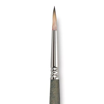 Open in modal - Escoda Tadami Synthetic Mongoose Brush - Round, Short Handle, Size 6 close up