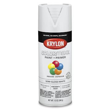 Open in modal - Krylon Colormaxx Spray Paint - White, Semi-Gloss, 12 oz