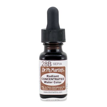 Open in modal - Dr. Ph. Martin's Radiant Concentrated Individual Watercolor - 1/2 oz, Sepia