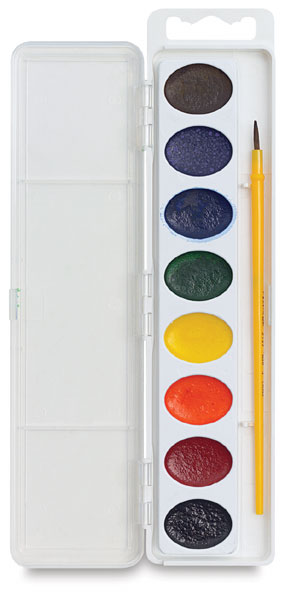 Crayola Artista II Non-Toxic Semi-Moist Watercolor Paint Set, Plastic Oval  Pan, 16 Assorted Colors