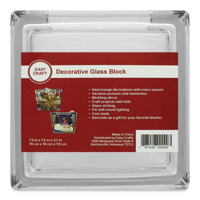 Essentials By Leisure Arts Decorative Glass Block, 7-1/2" Square