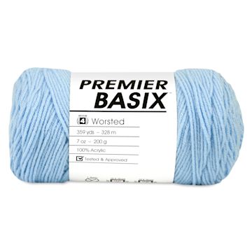 Open in modal - Premier Yarn Basix Worsted Yarn - Light Blue