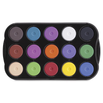 Tempera Mini Cakes -Set of 15 Assorted Colors  Shown in Tray