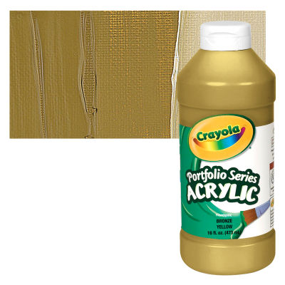 Crayola Portfolio Series Acrylics - Bronze Yellow, 16 oz bottle