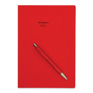 Stifflex Journal with Caran d’Ache Infinite Ballpoint Pen - The Woman in Red, 6-1/2" x 9-1/2", 80 gsm (Front cover with pen)