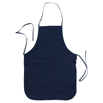 Wear'm Denim Aprons - Top view of 19" x 28" Denim apron showing waist ties and neck hole