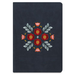 Denik Embroidered Notebook - Evelynn Blue (front cover with informational paper removed)