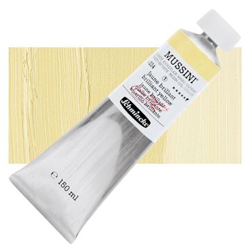 Open in modal - Schmincke Mussini Oil Color - Brilliant Yellow, 150 ml tube and swatch