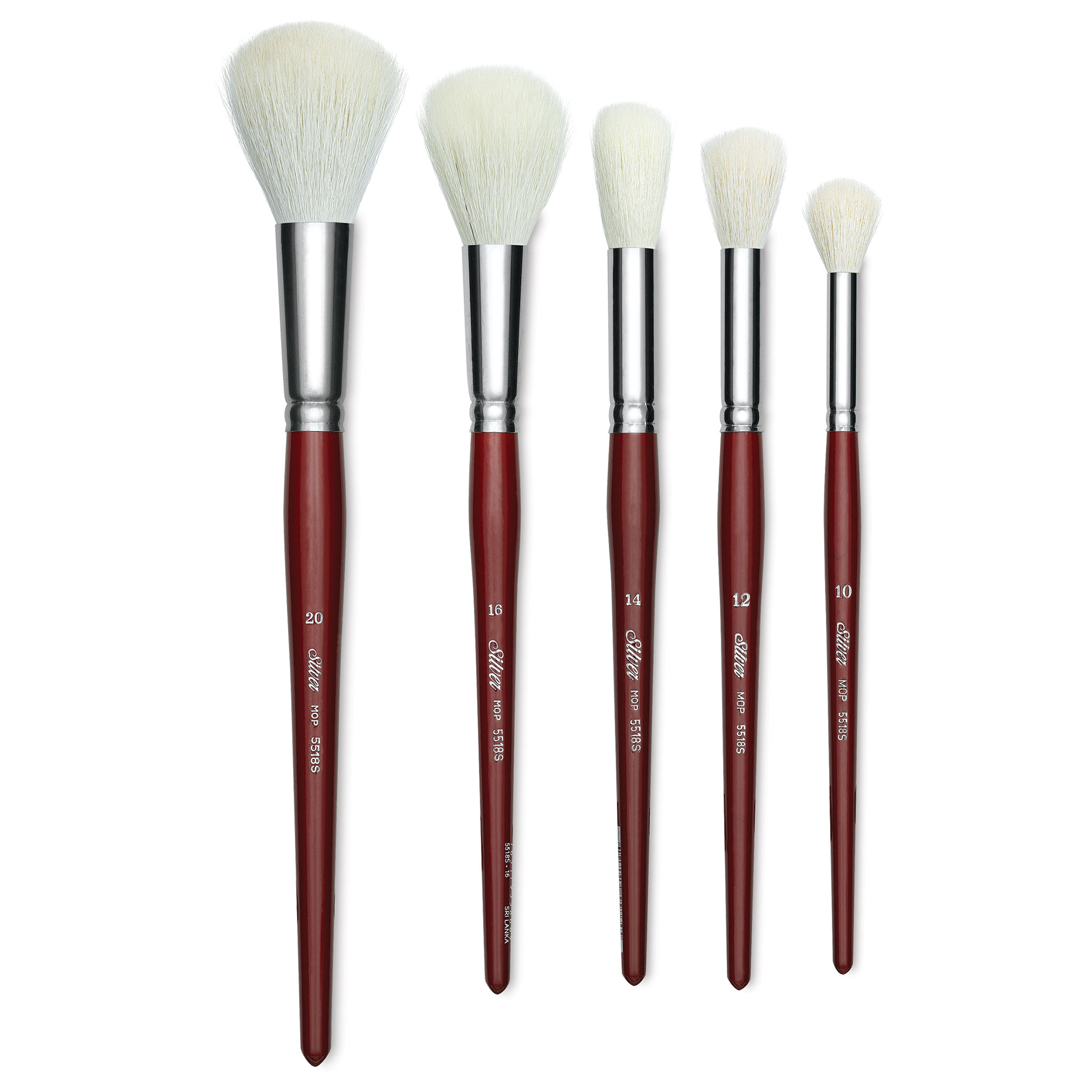 White Round Mop Series 5518S by Silver Brush - Brushes and More