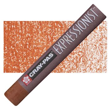 Open in modal - Sakura Cray-Pas Expressionist Oil Pastel - Burnt Sienna oil pastel and swatch