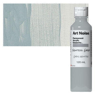 Tri-Art Art Noise Permanent Acrylic Gouache - Neutral Grey, 120 ml, Bottle with swatch