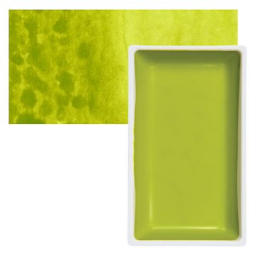 Open in modal - Kuretake Gansai Tambi Watercolor Pan - Greenish Yellow pan and swatch