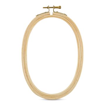 Open in modal - DMC Wooden Needlework Hoop - Oval, 12.5 cm x 20 cm - front