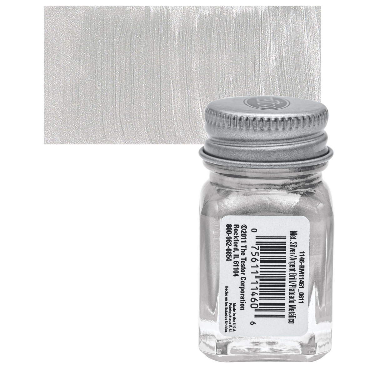 Testors Enamel Paint - Silver, 1/4 oz bottle