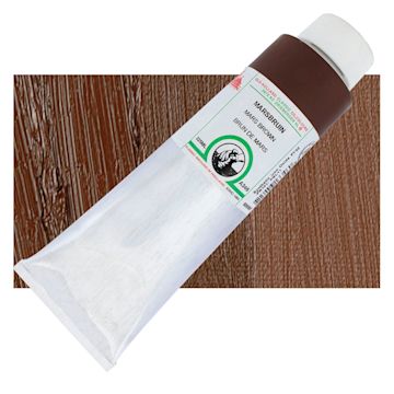 Open in modal - Old Holland Classic Oil Color - Mars Brown, 225 ml tube and swatch