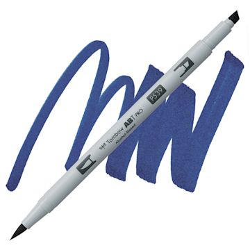 Open in modal - Tombow ABT PRO Alcohol Marker - Denim, P539 marker and swatch