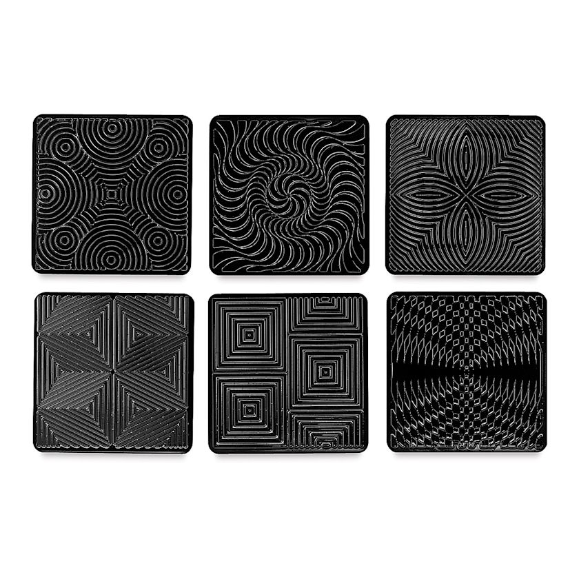 Cedar Canyon Rubbing Plates Set of 6, Op Art BLICK Art Materials