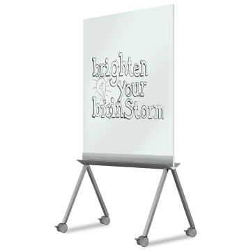 Ghent Roam Rolling Whiteboard - Angled view of whiteboard showing wheeled legs
