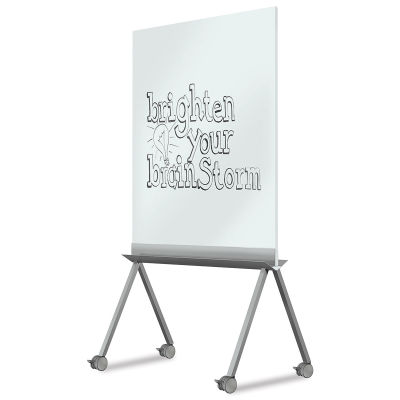 Ghent Roam Rolling Whiteboard - Angled view of whiteboard showing wheeled legs