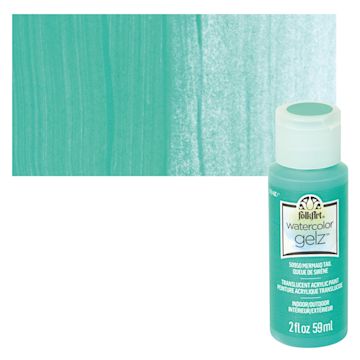 Open in modal - FolkArt Watercolor Gelz Acrylic Paint - Mermaid Tail - Bottle and Swatch