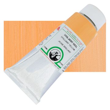 Open in modal - Old Holland Classic Oil Color - Brilliant Yellow, 125 ml tube and swatch