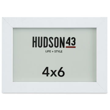 Hudson 43 Gallery Frame - White, 4" x 6", Easel Back (Front of frame)
