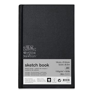 Open in modal - Winsor & Newton Hardbound Sketchbook - 8-1/2" x 5-1/2" (shown with removable label)