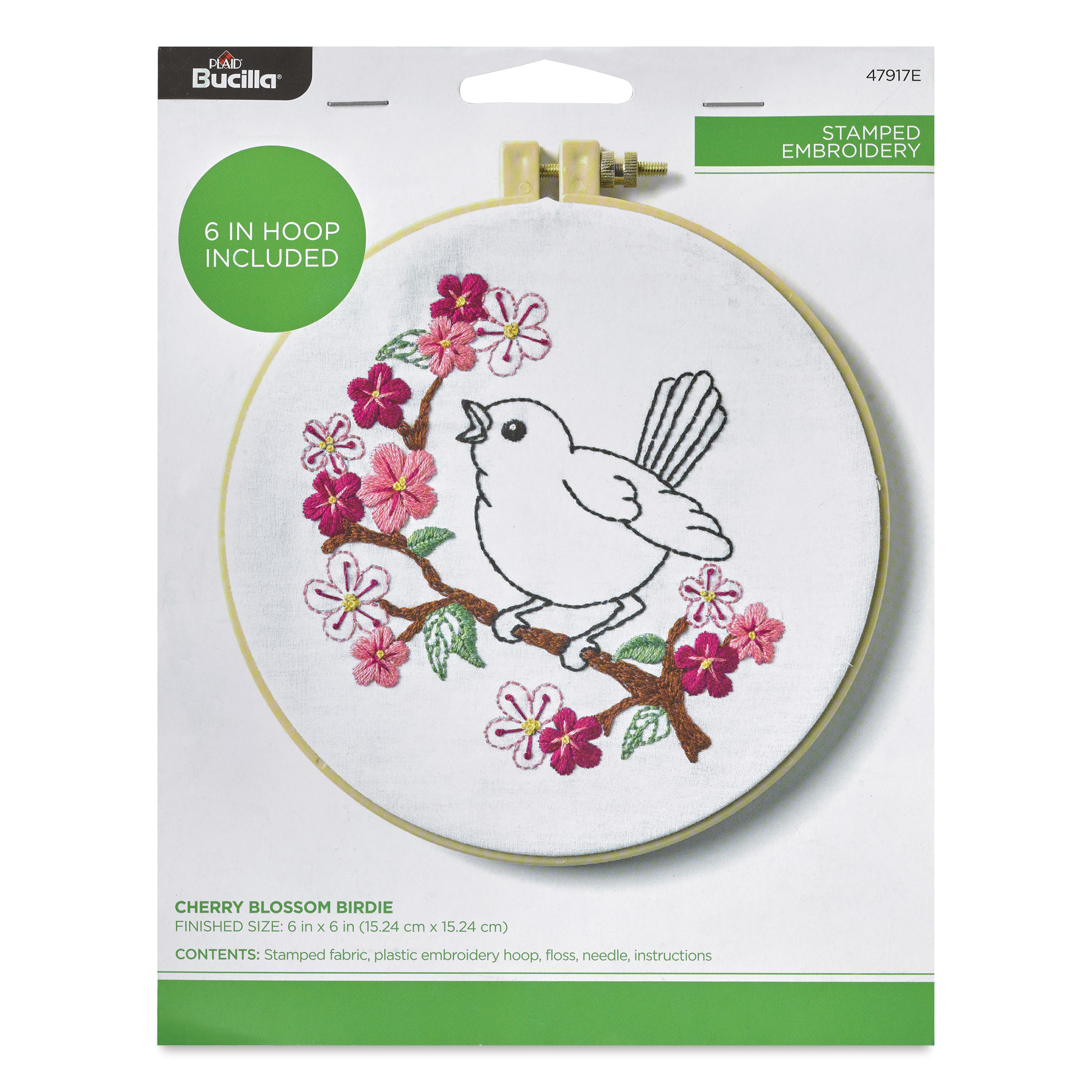  Bucilla 47914E Stamped Embroidery Kit, 6, Pocket Full of Posies