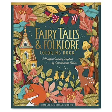 Open in modal - Fairy Tales and Folklore Coloring Book, front cover