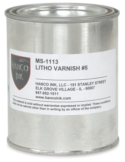 Hanco Ink Modifiers - Front of can of Litho Varnish, No 5