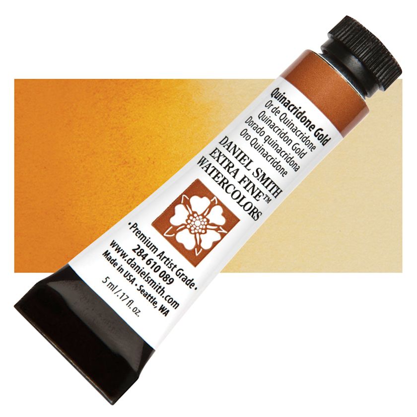 Daniel Smith Extra Fine Watercolor Quinacridone Gold, 5 ml Tube BLICK Art Materials