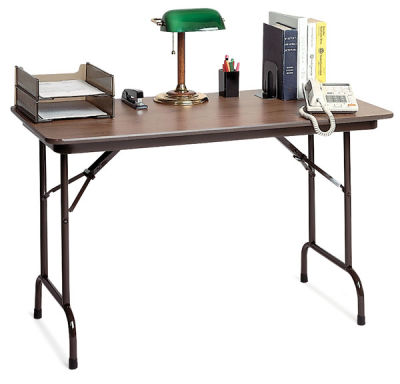 Correll Melamine Folding Table - Fixed Height, 24" x 48" x 29"