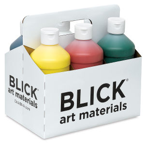 Blickrylic Student Acrylics - Basic Color Set, Pack of 6, Pints (In carry carton)
