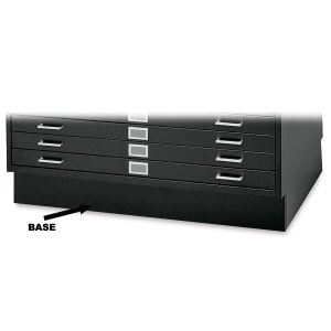 Safco 5-Drawer Steel File - Black, Flat File Base, Small