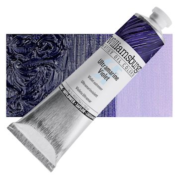 Open in modal - Williamsburg Handmade Safflower Oil Color - Ultramarine Violet, 150 ml tube and swatch