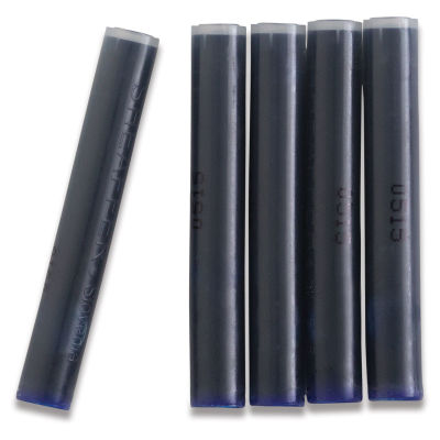 Sheaffer Skrip Ink Cartridges - 5 Black/Blue Color Cartridges shown upright