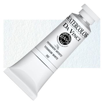 Open in modal - Da Vinci Artists' Permanent Watercolor - Titanium White, 37 ml tube and swatch