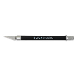 Blick E-Z Grip Knife - Black Knife shown horizontally with Cap Off (Color may vary)