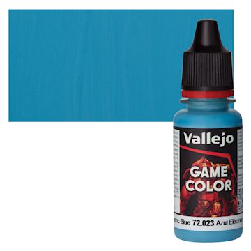 Open in modal - Vallejo Game Color Acrylic Paint - Electric Blue - Bottle and Swatch