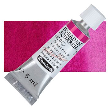 Open in modal - Schmincke Horadam Aquarell Artist Watercolor - Brilliant Purple, 5 ml tube and swatch