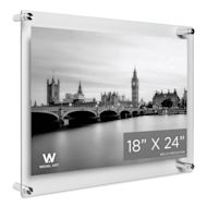Wexel Art Double Panel Acrylic Display Frame - 21" x 27", Silver Hardware