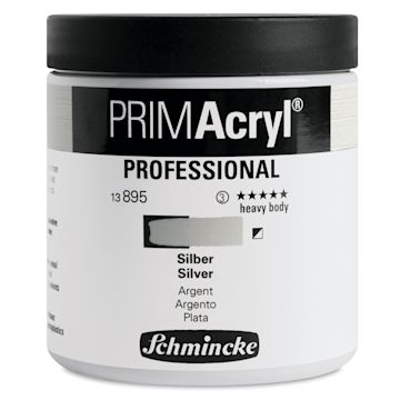 Open in modal - Schmincke Primacryl Professional Acrylic Paint - Silver, 237 ml Jar