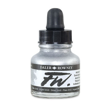 Daler-Rowney FW Acrylic Water-Resistant Artists Ink - 1 oz, Silver