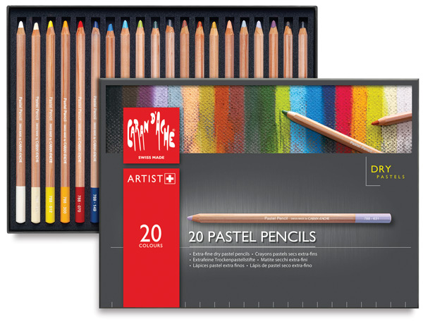 Caran Dache Set Of 12 Extra Fine Dry Pastel Sketching Pencils Artist Colour Art Case Set 0788_312 