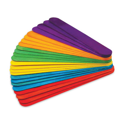 Krafty Kids Colored Craft Sticks - Extra Jumbo, 1" W x 7-7/8" L, Assorted Colors, Package of 24