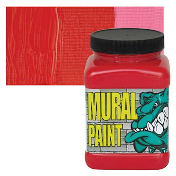 Open in modal - Chroma Acrylic Mural Paint - Stop, 16 oz jar and swatch
