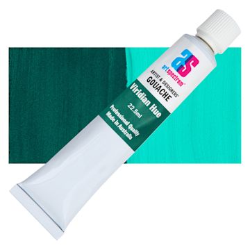 Open in modal - Art Spectrum Artists' Gouache - Viridian Hue, 22.5 ml tube and swatch