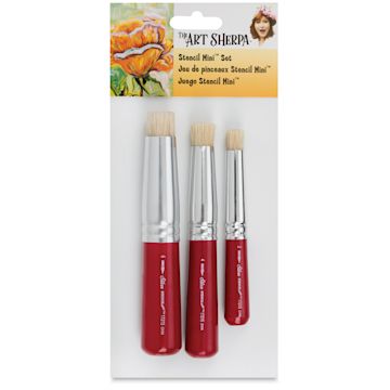 Open in modal - Silver Brush Art Sherpa Mini Stencil Brushes Set