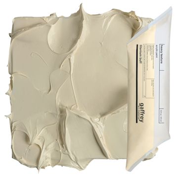 Open in modal - Gaffrey Heavy Body Texture Acrylic Paint - Titanium Buff, 16 oz pouch and swatch